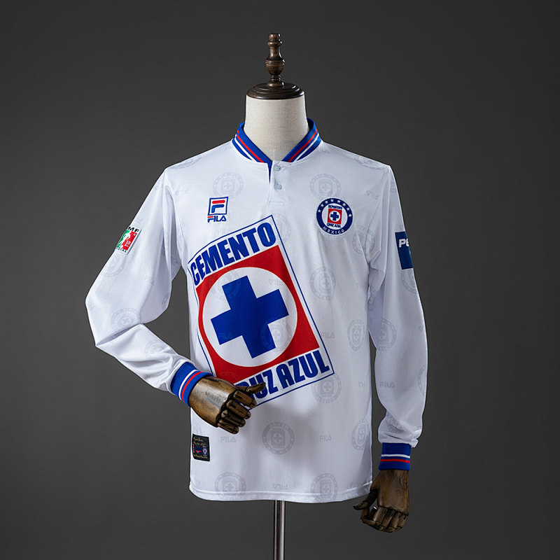 Camiseta retro de manga larga de visitante del Cruz Azul 1998, tallas S-XXL